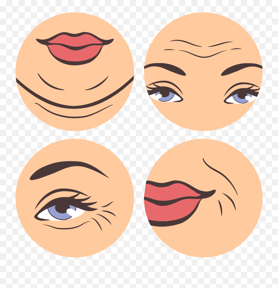 Wrinkle Face Botulinum - Wrinkles Vector Clipart Full Size Face Wrinkle Png Emoji,Owl Emotion Vectors