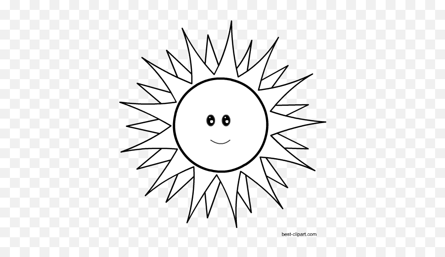 Free Sun Clip Art Images And Graphics - Portable Network Graphics Emoji,Black And White Sun Emoji