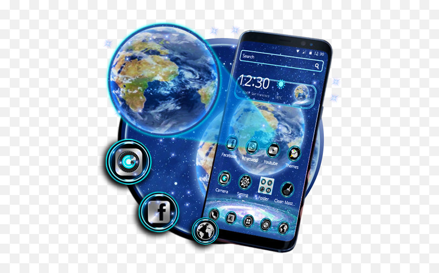 Blue Galaxy Earth Theme Apk Latest - Mobile Phone Case Emoji,Nfs Underground 2 Heart Emoticon