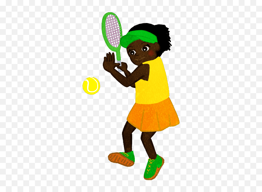 Girl Hitting Tennis Ball With Racket - Cute2u A Free Cute Emoji,Emoji 