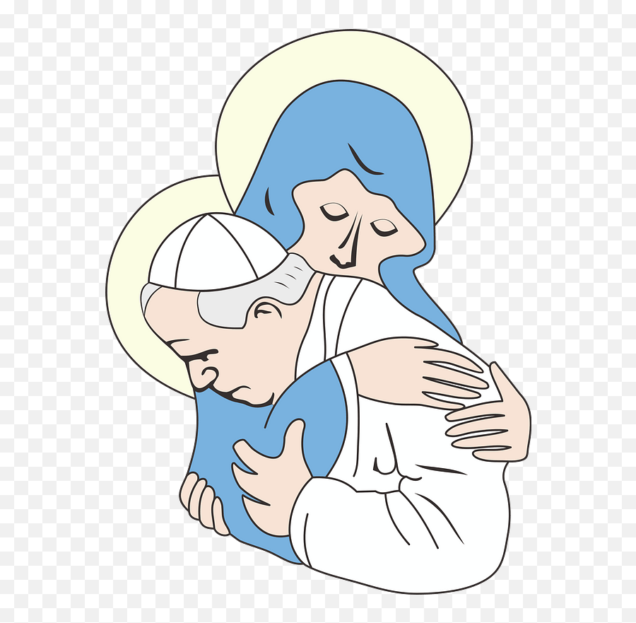 Our Lady And The Pope Clipart Free Download Transparent - Jan Pawel 2 Z Matka Boska Emoji,Pope Emoji