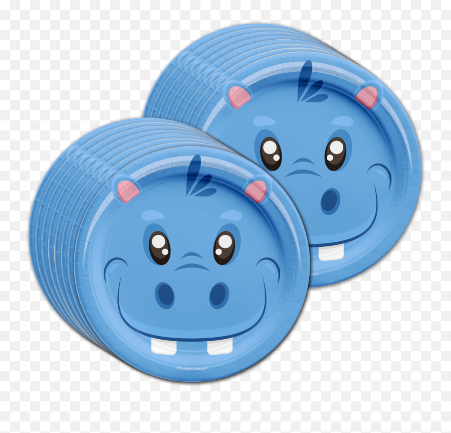 Hippo Birthday Party Tableware Kit For 16 Guests Emoji,Moose Emoticon Text