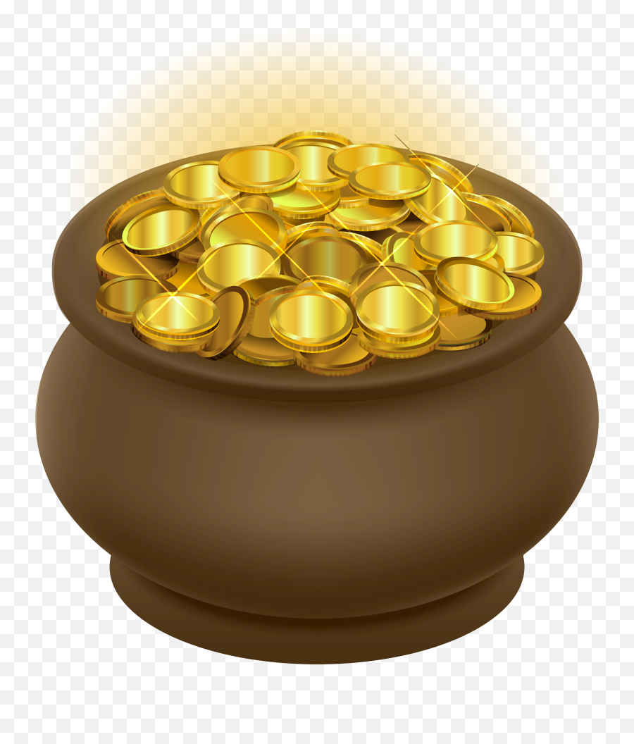 Download Gold Of Pot Illustration Transparent Coin Emoji,Coin Emoticon