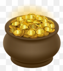 Download Gold Of Pot Illustration Transparent Coin Emoji,Coin Emoticon