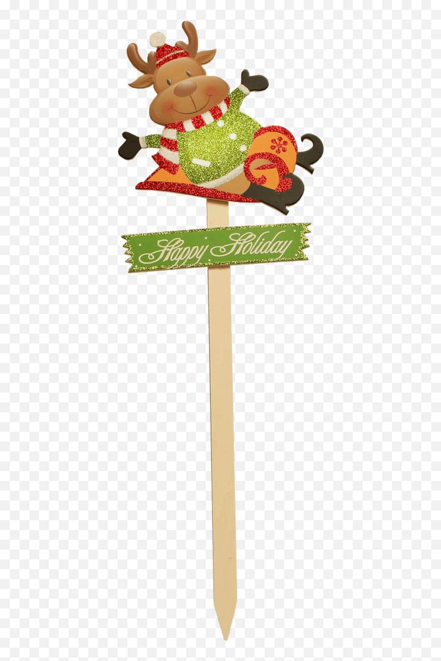 Christmas Reindeer With Sled Happy Holiday Pick Emoji,Blinking Lights Reindeer Emoticon Christmas