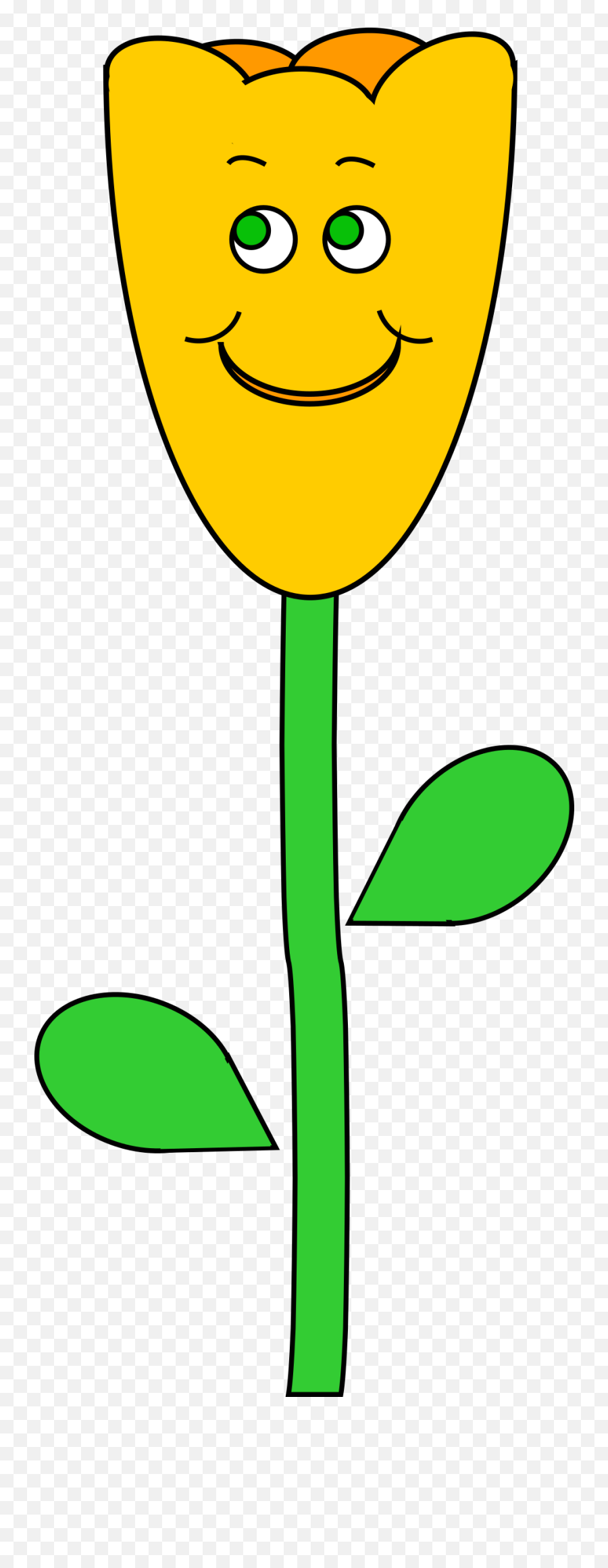 Clipart Smile Flower Clipart Smile - Yellow Tulip Cartoon Emoji,Smiling Flower Emoji