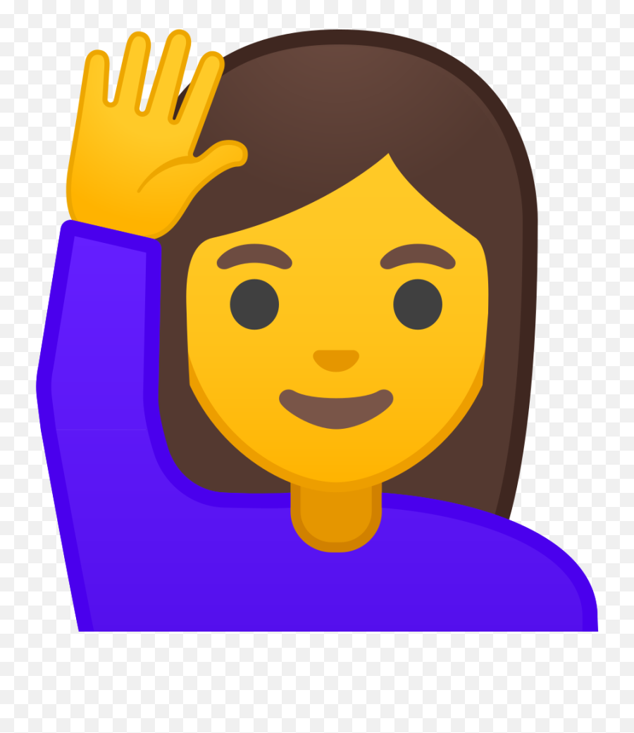 Woman Raising Hand Emoji - Emoji Raised Hand,Arm Emoticon