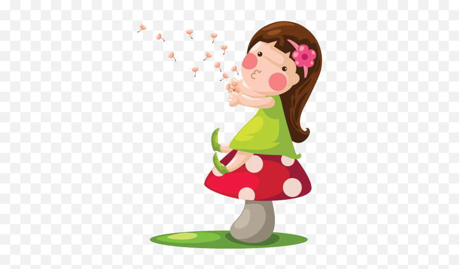 Little Girl U0026 Dandelions Kids Sticker - Fairy Tale Heroes Vector Emoji,Baby Girl Emoji