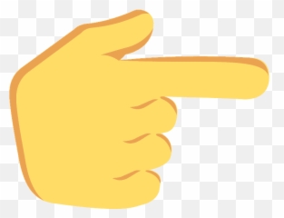 White Right Pointing Backhand Index - Emoji Hand Sign,Point Down Emoji