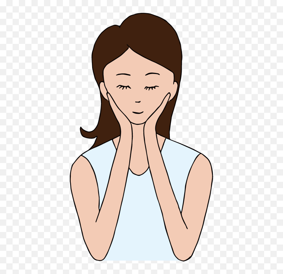 A Touching Her By Hand Free Illust - Hands Touching Face Touch Your Face Png Emoji,Touching Emoji