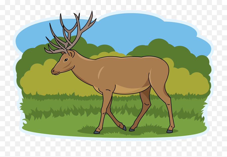 Walking Deer Clipart Free Download Transparent Png Creazilla - Elk Emoji,Deer In Headlights Emoji