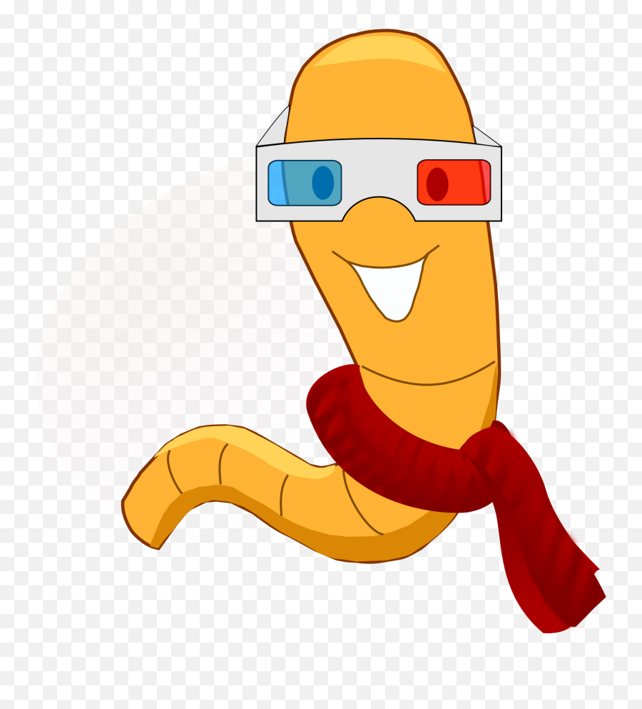 Worm Orange Cartoon Drawing Free Image - Cartoon Animals With Glasses Emoji,Cartoon Emotions 3d