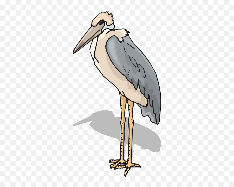 340x640 - Cartoon Bird With Long Legs Emoji,Pelican Emoji