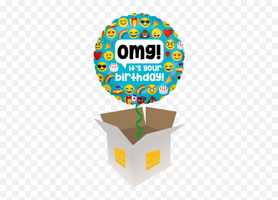 Birthday Helium Balloons Delivered In The Uk By Interballoon - Omg Birthday Balloon Emoji,Birthday Emoji