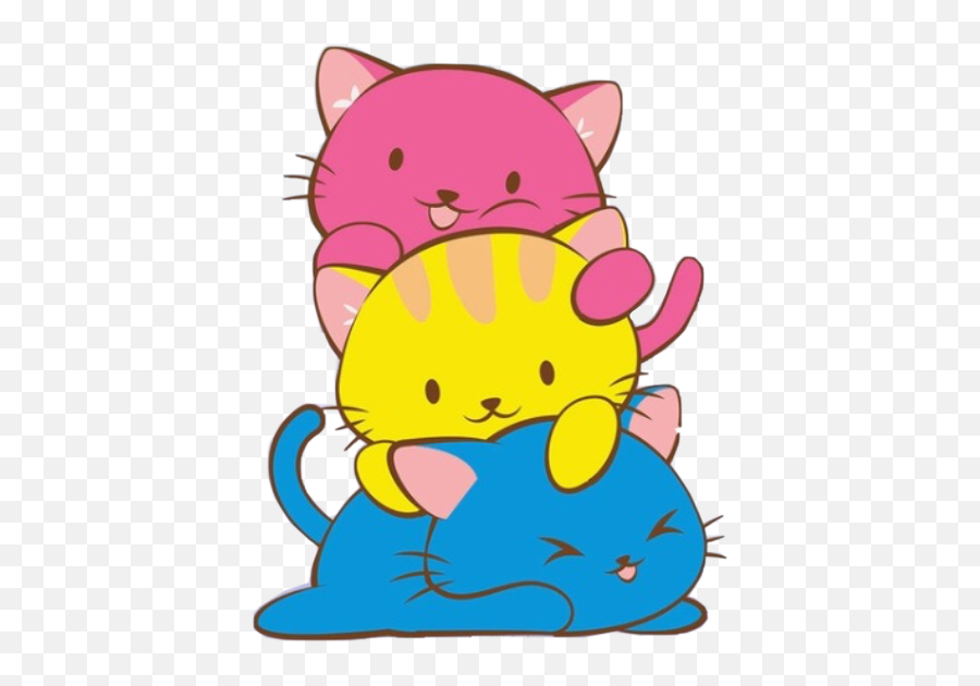 Discover Trending Cat Stickers Picsart - Pansexual Flag Cat Emoji,Cat Pls Deviantart Emojis