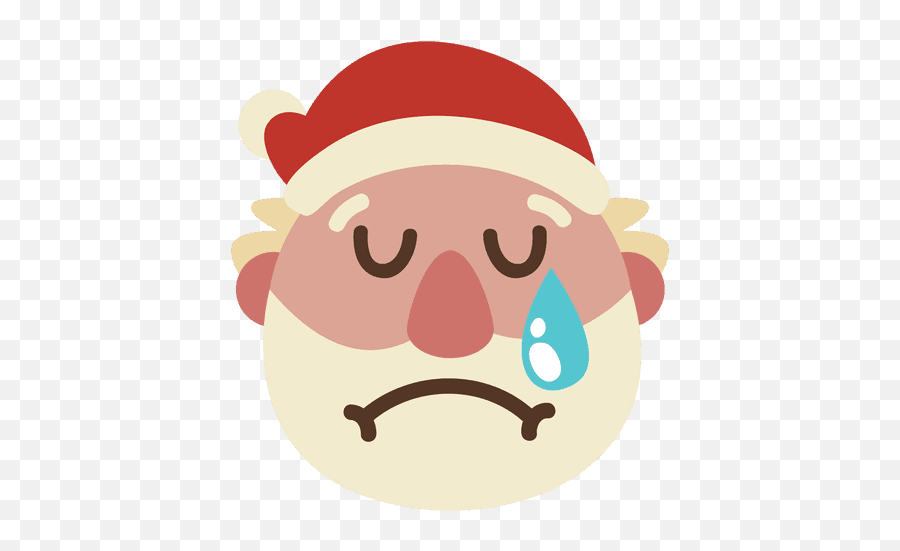 Crying Santa Claus Face Emoticon 61 - Sad Santa Png Emoji,Mistletoe Emoji