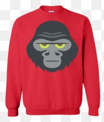 Gorilla Face Emoji Sweatshirt - Not Christmas Yule,Monkey Emoji Shirt