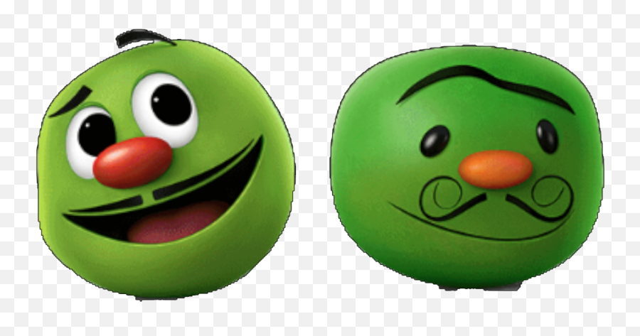 Saltie And Pierre Pea Big Idea Presents The Veggietales - Happy Emoji,Beady Eyes Emoticon