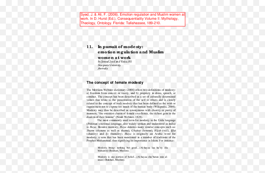 Pdf Emotion Regulation And Muslim Women At Work Jawad Emoji,