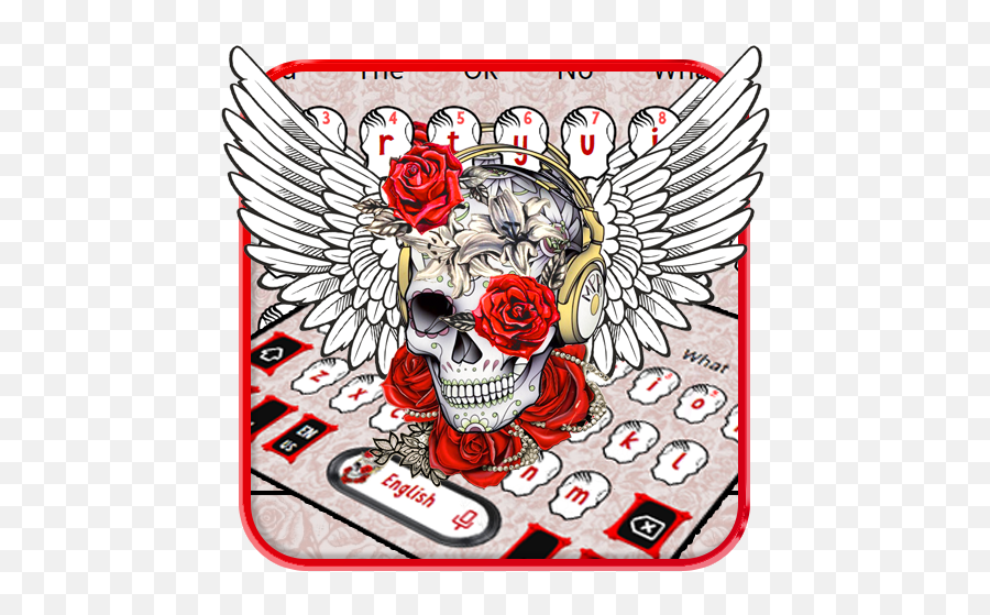 Tattoo Wing Skull Keyboard Theme U2013 U201egoogle Playu201c Programos Emoji,Android Skull Emoji Png