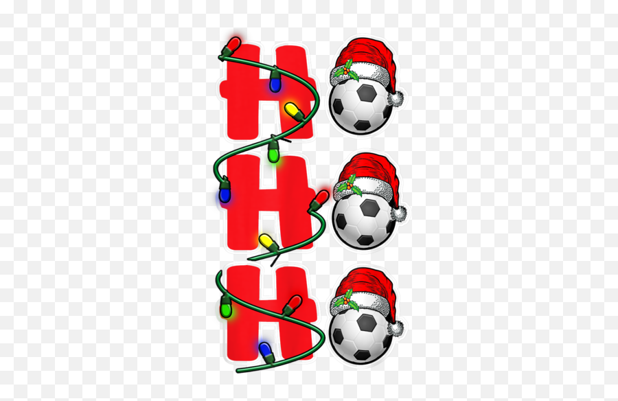 Ho Ho Ho Funny Soccer Lights Santa Hat Christmas Holiday T Shirt Emoji,Emoji For Christmas Lights