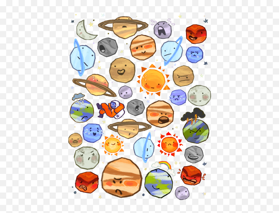 Planets Clipart Transparent Tumblr - Solar System Png Cute Emoji,Galaxy Emoji Tumblr