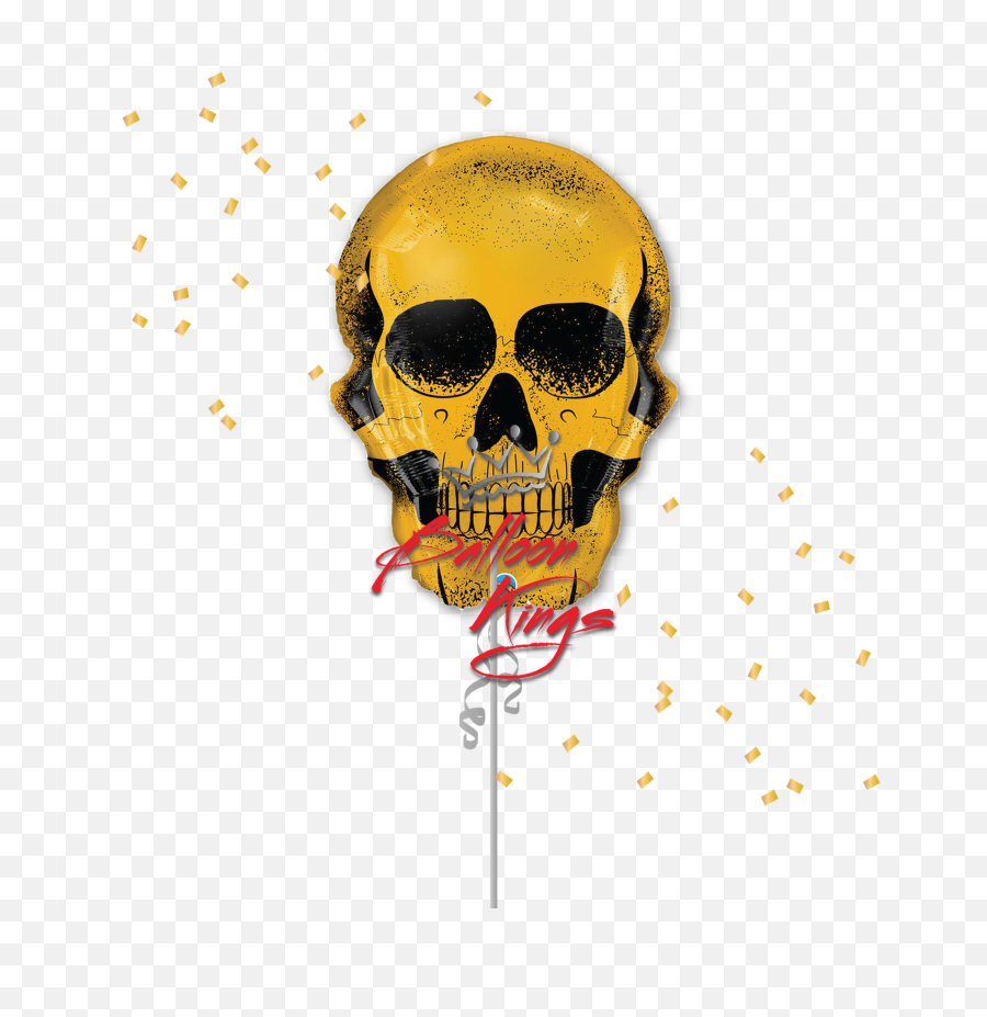 Golden Skull - Dot Emoji,Skull Head Emoji