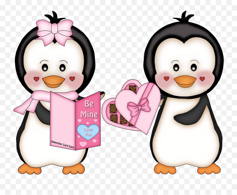 Valentine Clipart Cute Penguins - Pingüinos En Png Animados Emoji,Pinguino Emoticon Facebook