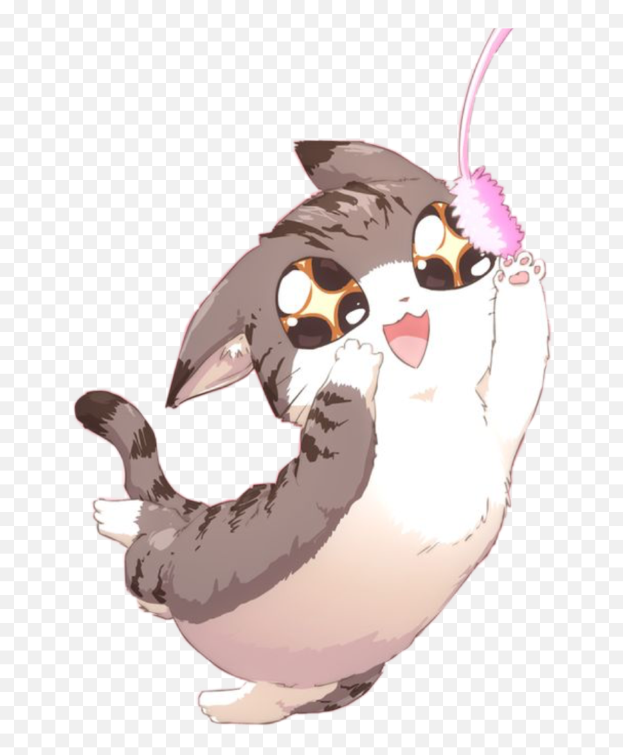 Anime Cat Love Cute Kawaii Happy Manga Chibi - Kawaii Anime Chibi Cat Emoji,Cute Anime Emoji