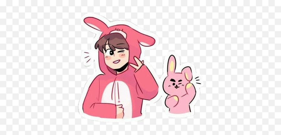 Cooky Jungkook Jungkookie Bts Sticker - Jungkook Bts Cute Bt21 Emoji,Jungkook Emoji Bunny Bts Emojis