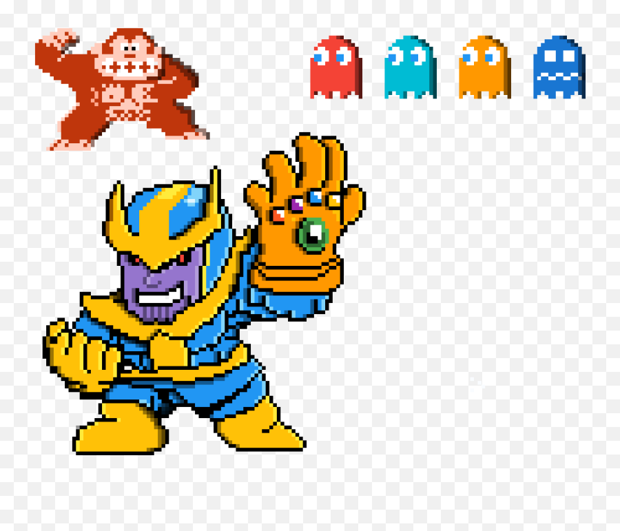 Game Donkey Kong Design Cool Clipart - Fictional Character Emoji,Thanos Emoticon