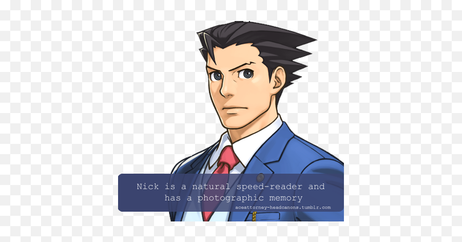 Nick Is A Natural Speed - Reader And Has A Photographic Memory Phoenix Wright Aa5 Emoji,Ace Attorney Emotion