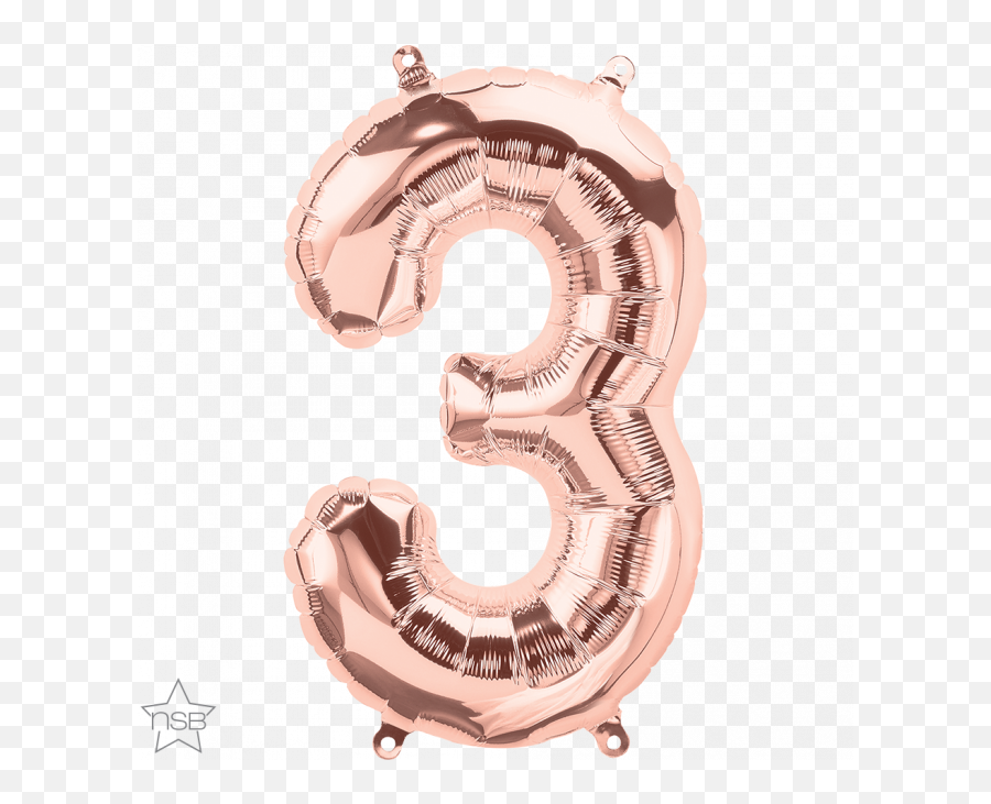 16 Number Age 33rd Birthday - Three Rose Gold Shape Balloon Number 3 Rose Gold Emoji,Pink With Emoji Letter L
