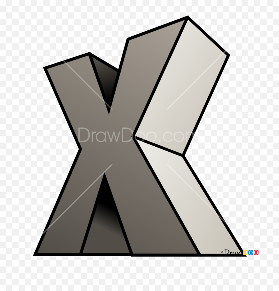 How To Draw X 3d Letters - Draw A 3d X Emoji,Geass Symbol Emoji