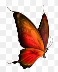Flying Butterfly Wallpaper Gif - Red And Brown Transparent Butterfly Clipart Emoji,Cute Emoticons .gif