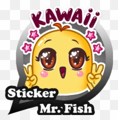 Mr Koi Sticker Kawaii For Wastickerapp - Happy Emoji,Fish Emoticon Keyboard