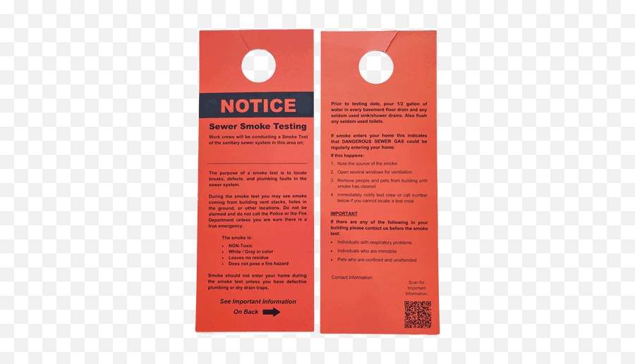 Smoke Testing Notification Door Hanger 100 Pack - Dot Emoji,Vent Orange Emotion