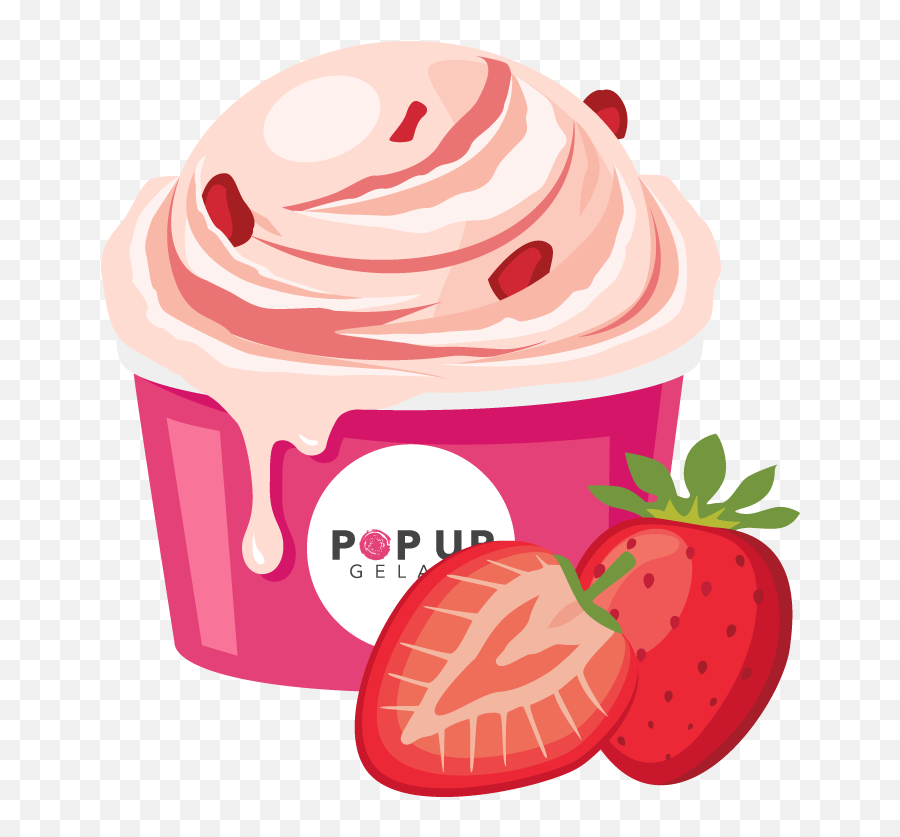 Gelato Flavors Catering Menu Emoji,Strawberry Sundae Emojis