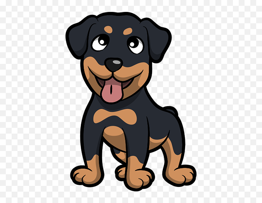 Cute Cartoon Rottweiler Png - Emoji Rottweiler,Cute Emoji Messages