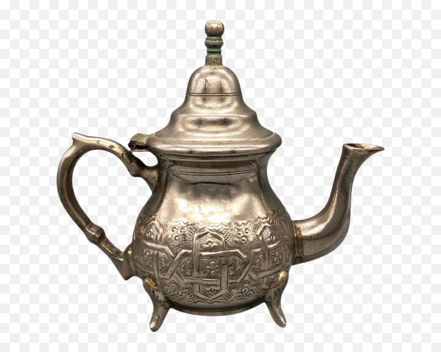 Teapots Vintage Silverplate Teapot Ornate Floral Accents - Bennani Freres Emoji,Bronze Orb Emoticon