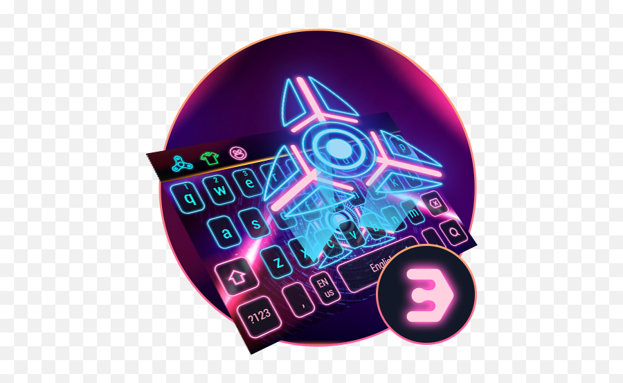 Neon Fidget Spinner 3d Holographic Keyboard - Mga App Sa Art Emoji,Party Emoticons På Huawei