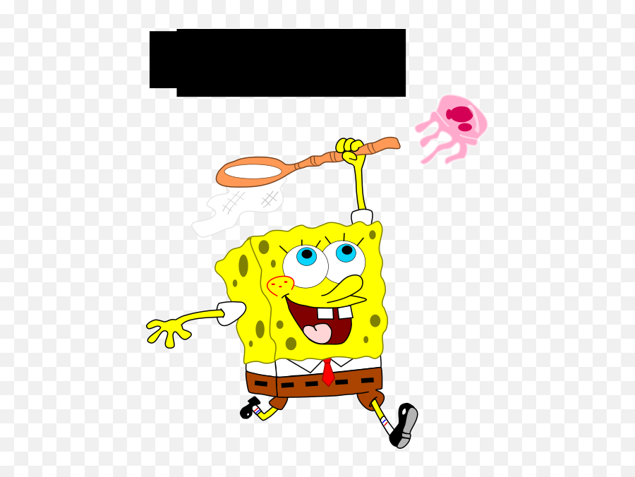 Spongebob Using Net With Jellyfish Clip - Spongebob And Jellyfish Svg Emoji,Spongebob Emoticon Copy And Paste