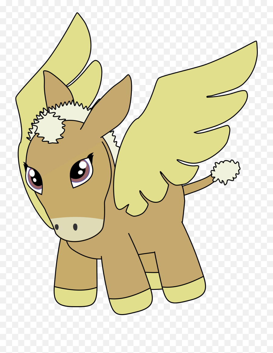 Donkey Pegasus In Flight - Openclipart Emoji,Small Emoji Of A Donkey