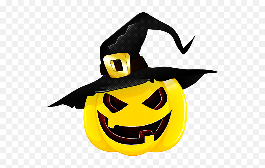 Yellow Emoticon Smiley For Halloween - Witch Hat Emoji,Candy Corn Emoji