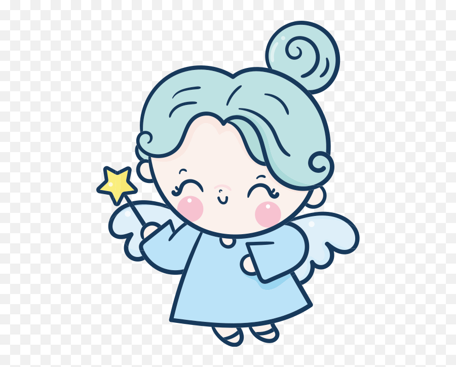 Flying Fairy With Blue Dress Fairy Tale Sticker - Tenstickers Emoji,Fairtale Emoji
