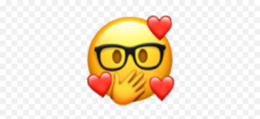 Emoji Tiktok Nerd Love Shocked Sticker By Silxntseass - Emoji Nerd Png,Nerd Emoji