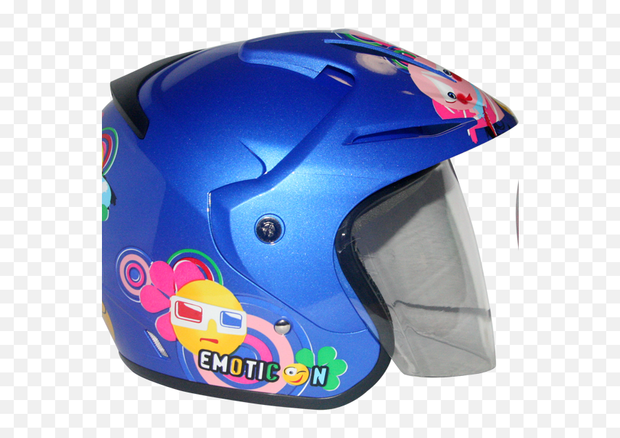 Eroe Emoticonku Blue Realm - Full Graphic Half Face Motorcycle Helmet Emoji,Emoticon Helmet