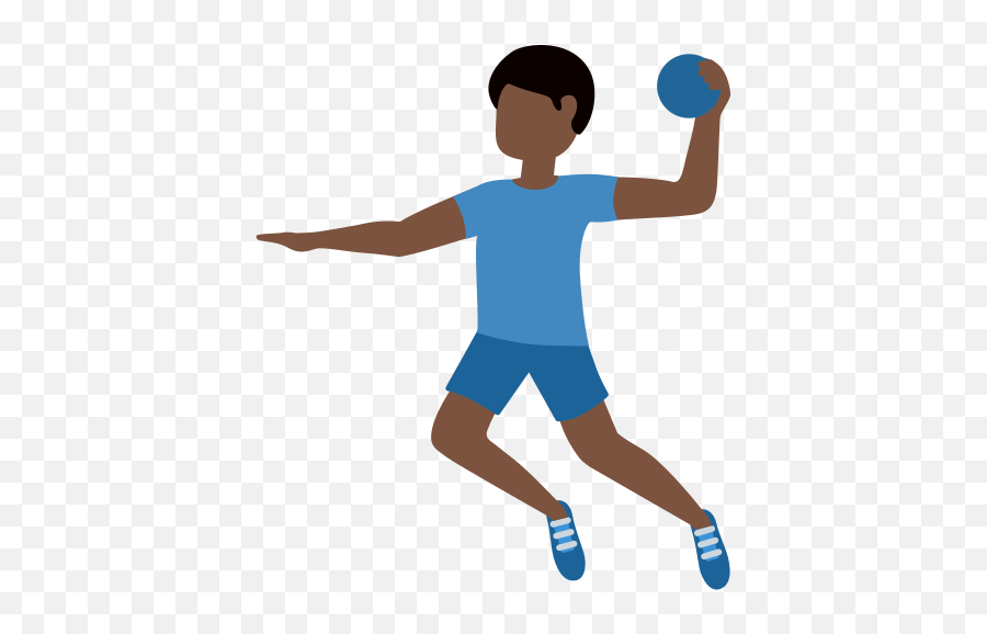 U200d Man Playing Handball Dark Skin Tone Emoji - Handball Player,Put An Emoji On A Picture