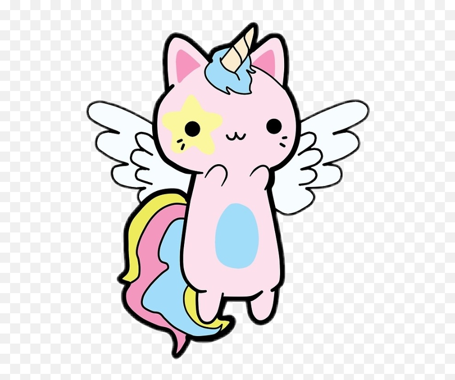 Kawaii Cute Cat Kitty Unicorn Sticker - Kawaii Unicorn Cat Emoji,Angel Cat Emoji
