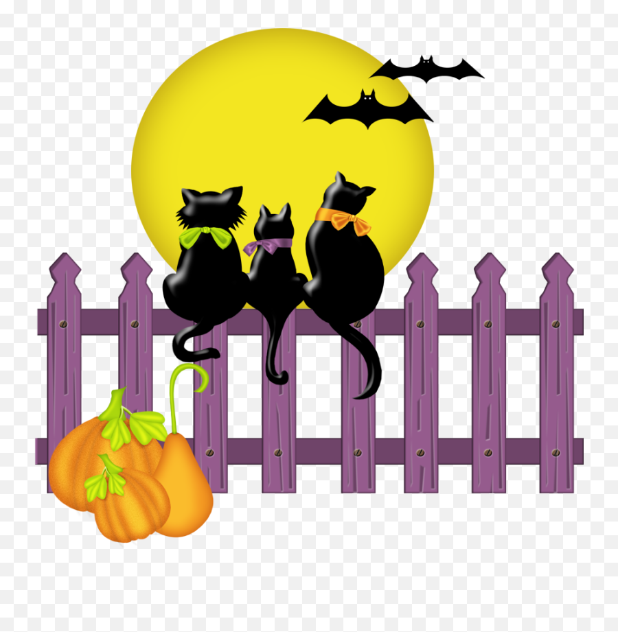 Graveyard Clipart Cat Halloween Graveyard Cat Halloween - Cata On A Fence Clipart Emoji,Halloween Cat Emoji